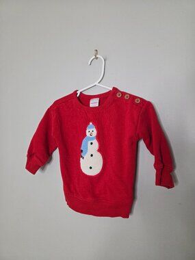 HANNA ANDERSSON Snowman Chenille Embroidered Sweatshirt